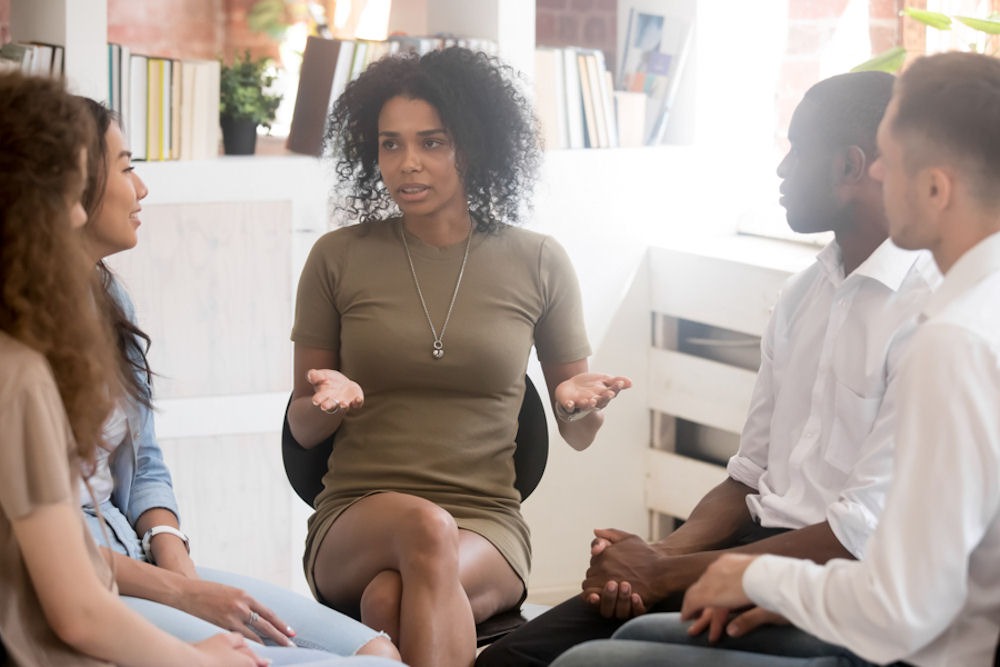 Drug and Alcohol Rehab Los Angeles - Four people in group therapy